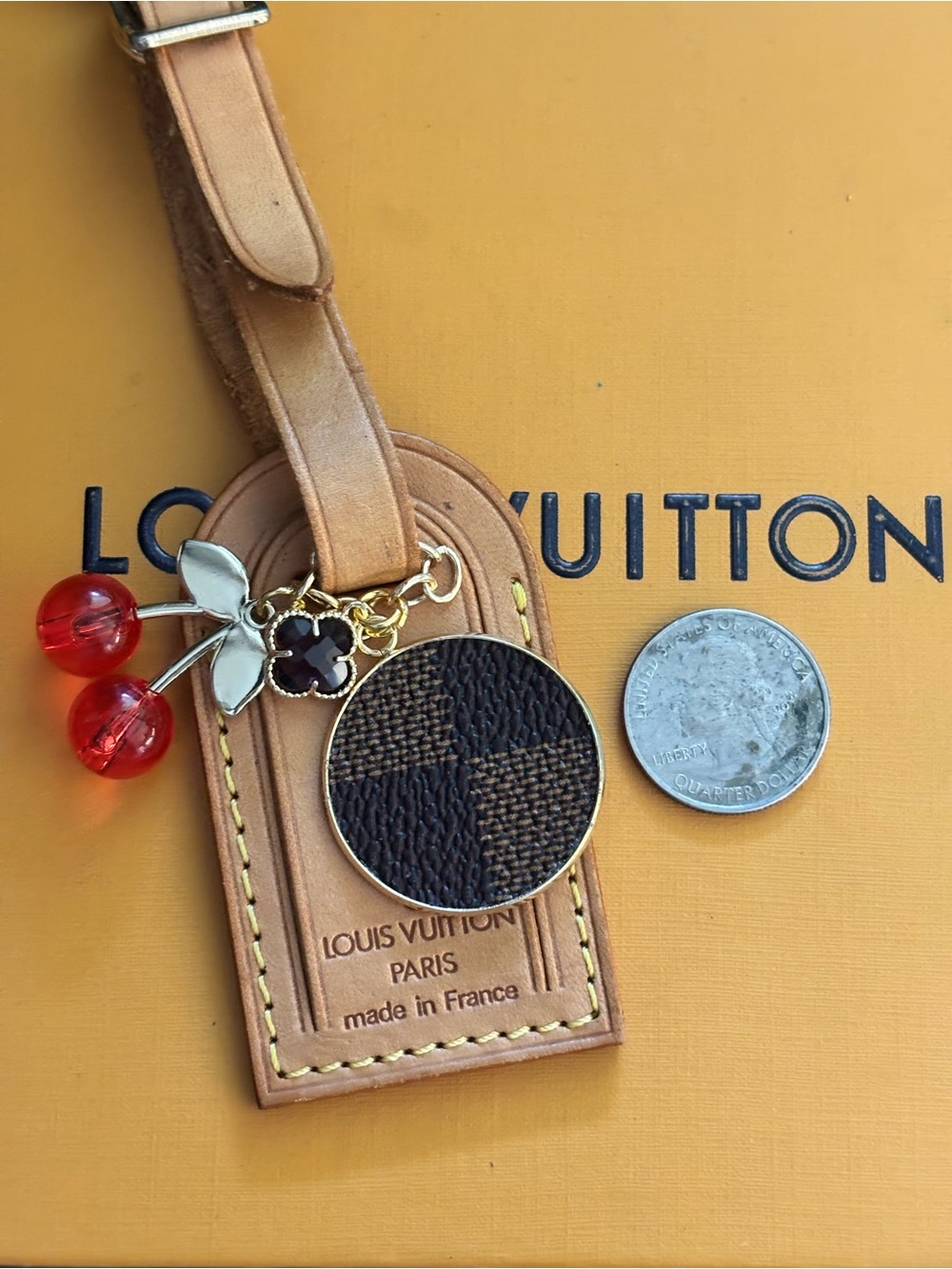 Authentic Louis Vuitton
Vachetta Bag Charm, Cherries, Rhinestone Clover 7.5 in. - Picture 6 of 7